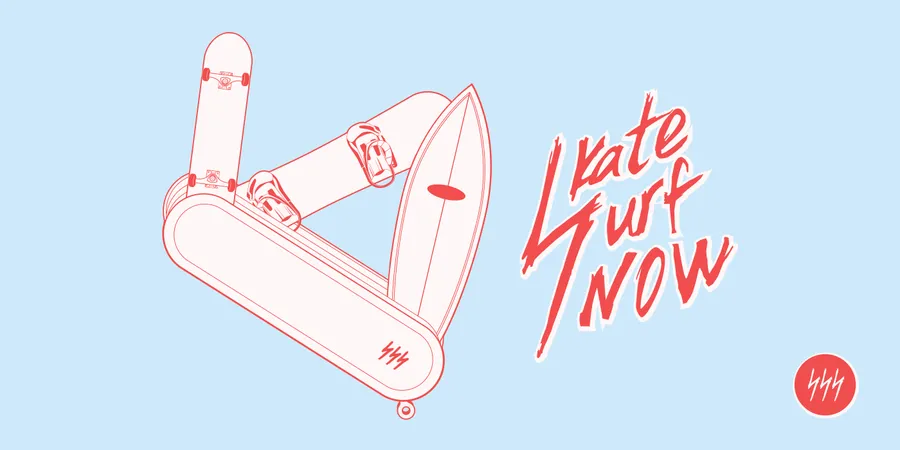 Skate Surf Now illustrated brand artwork