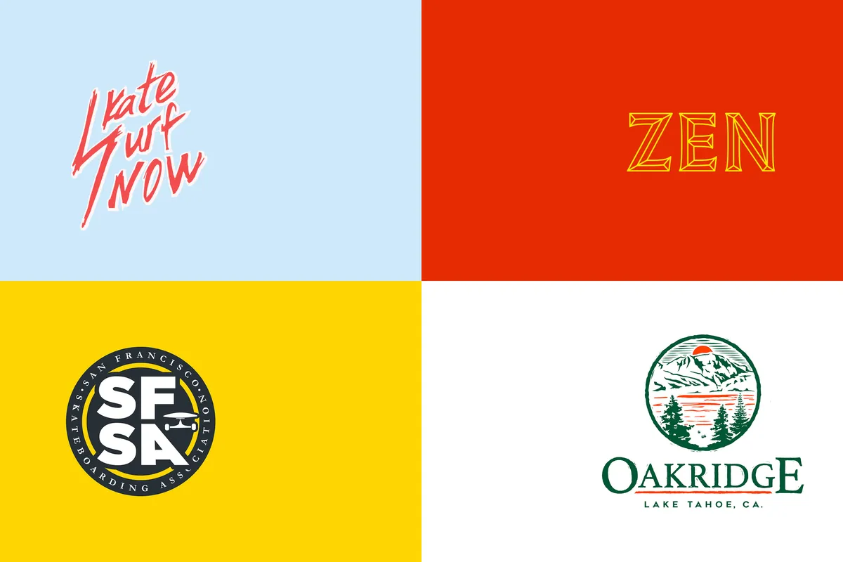 Grid of logo marks designed by Sunset Studio