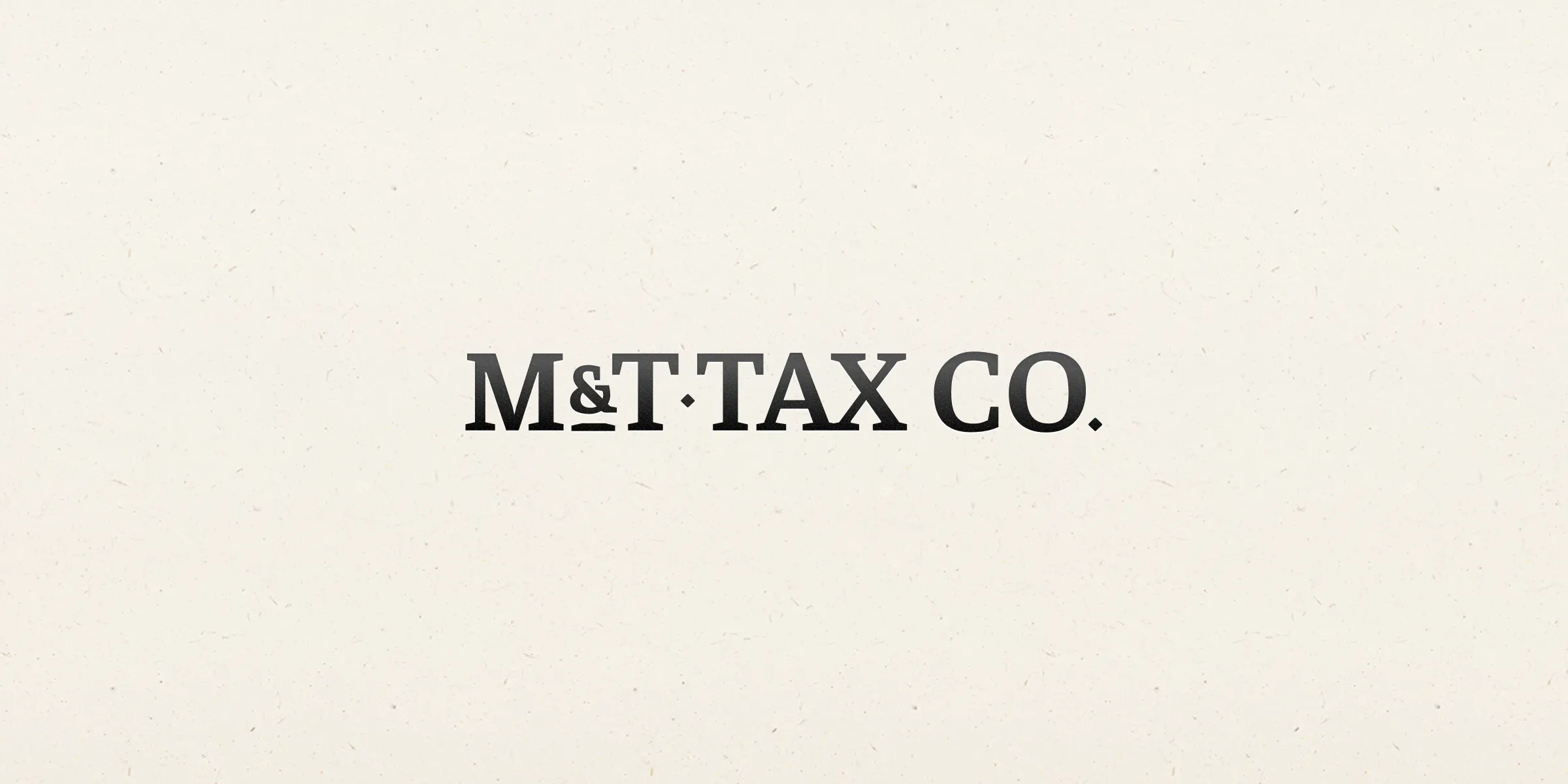 M&T Tax Co. wordmark lockup on a textured paper background
